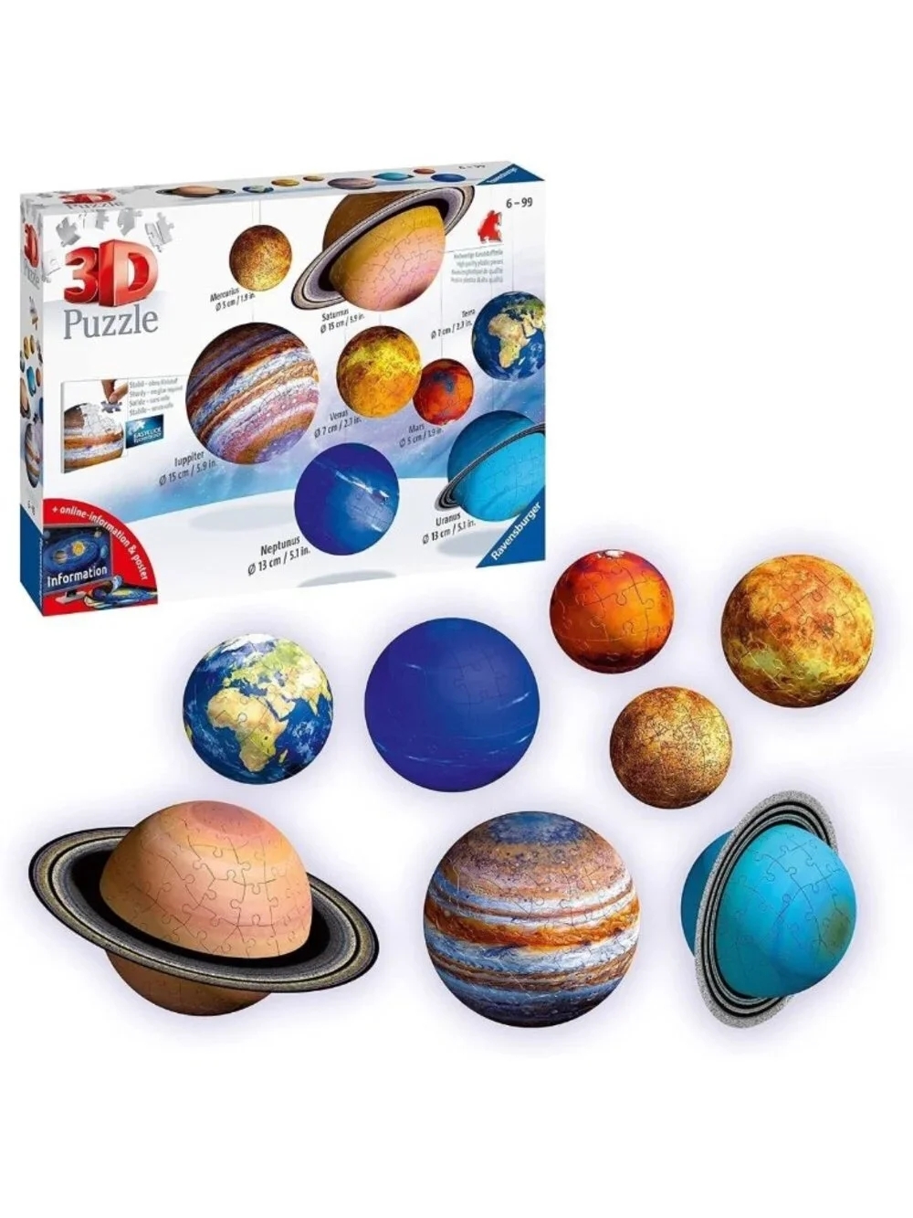 3D Solar System Jigsaw Puzzle 540 Pieces - Fun for Kids & Adults - Easy Click